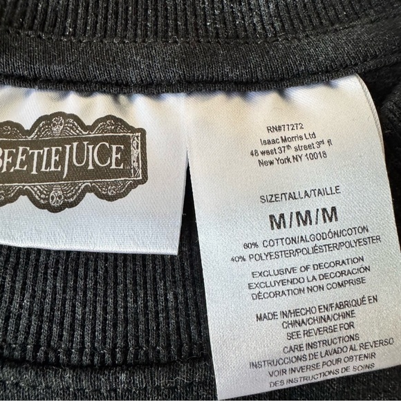 Beetlejuice Medium Pullover Sweater Sweatshirt Fleece Lined Long Sleeve - Picture 4 of 7